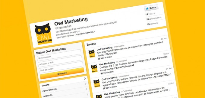 Le compte Twitter de Owl Marketing