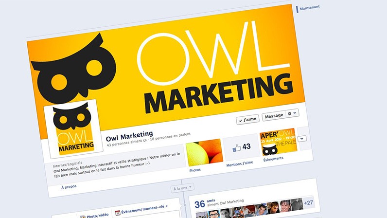 La page Facebook de Owl Marketing