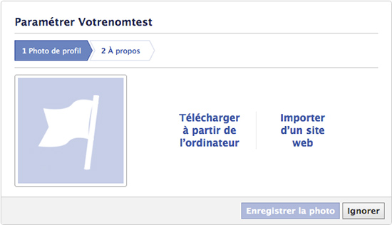 créer une page facebook entreprise: ajouter une photo de profil