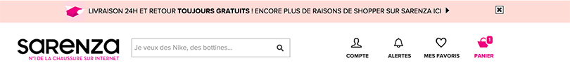 Frais de port offerts sur l'ensemble du site de Sarenza