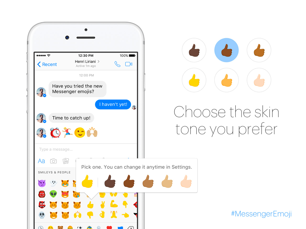 Choisir la couleur de peau des emoji Facebook