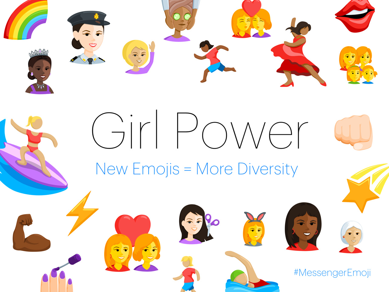 Les nouveaux emoji Facebook et le girl power