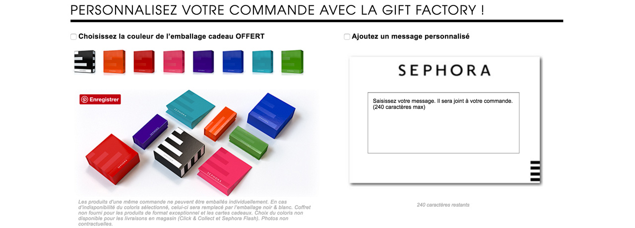 Offrir l'emballage cadeau