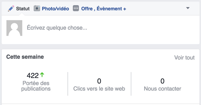 Les éléments statistiques de la nouvelle page facebok