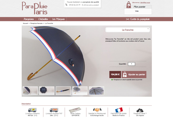 Mettre en place un bloc de réassurance e-commerce eficace - Parapluie de Paris
