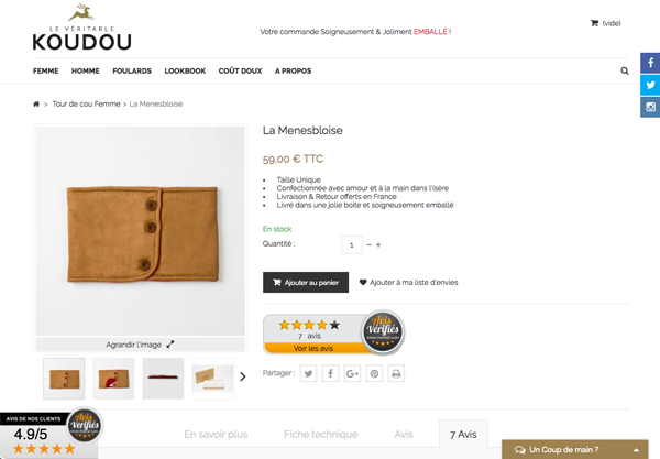 Valoriser les avis clients sur un site e-commerce - Le Koudou