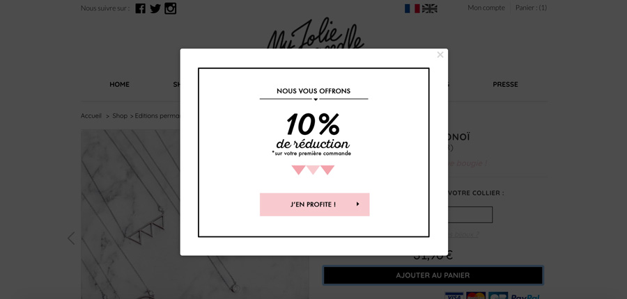 les codes promos e-commerce lors du premier achat